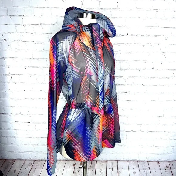 🚫SOLD! •🏃♀️NWOT |•ATHLETA•| Lava Hype Run Multicolor Jacket 🏃♀️ - Picture 2 of 16